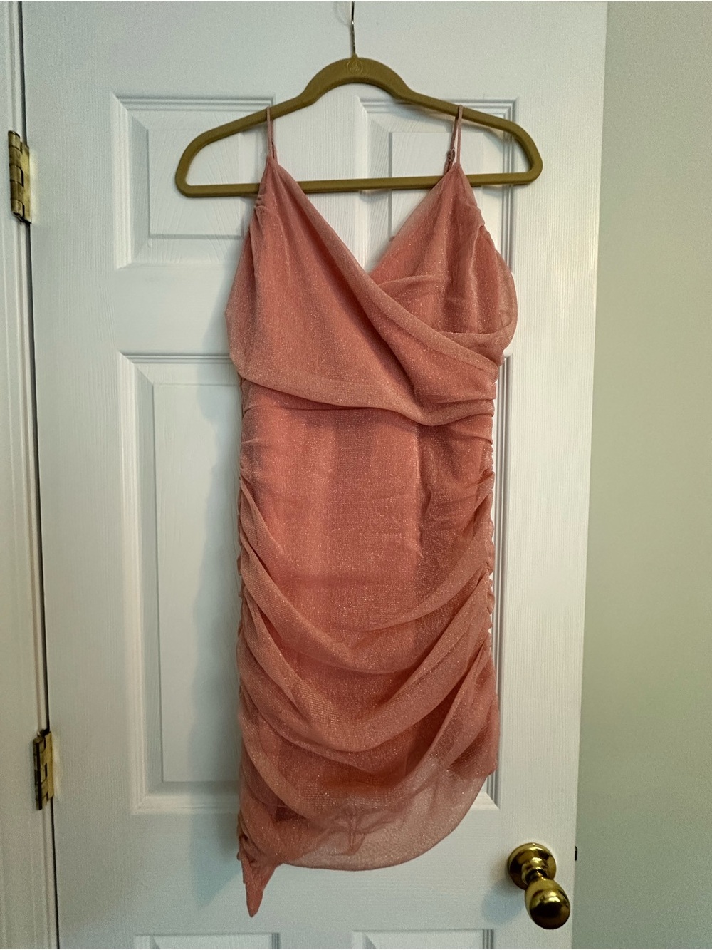 Lulu's Blush Pink Draped Mini Dress
